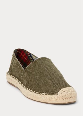 Zelená pánská espadrilka z praného plátna Ralph Lauren Cevio