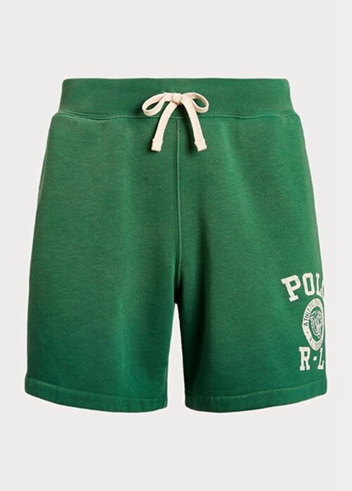 Zelené pánské fleecové kraťasy s logem Ralph Lauren Zelené pánské fleecové kraťasy s logem Ralph Lauren