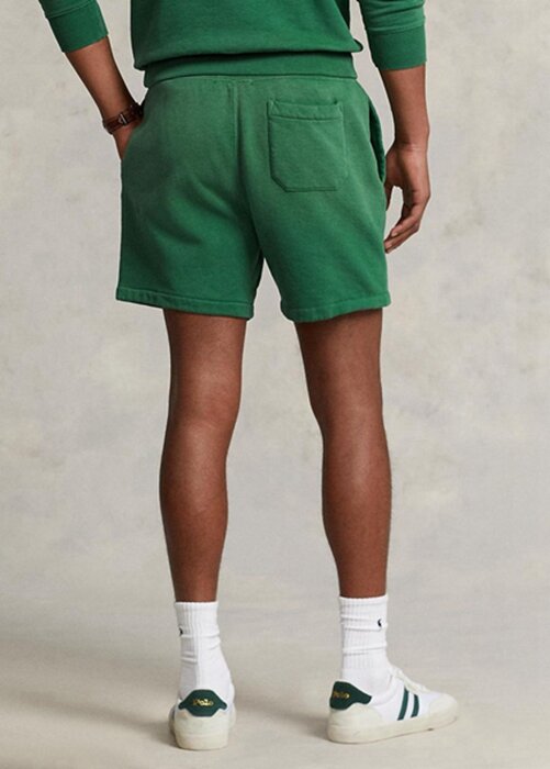Zelené pánské fleecové kraťasy s logem Ralph Lauren Zelené pánské fleecové kraťasy s logem Ralph Lauren