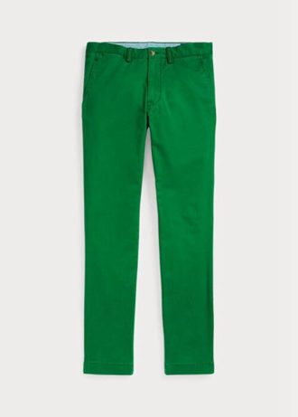 Zelené pánské kalhoty Ralph Lauren Stretch Slim Fit Chino
