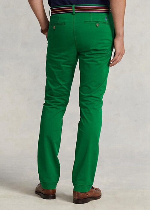 Zelené pánské kalhoty Ralph Lauren Stretch Slim Fit Chino Zelené pánské kalhoty Ralph Lauren Stretch Slim Fit Chino