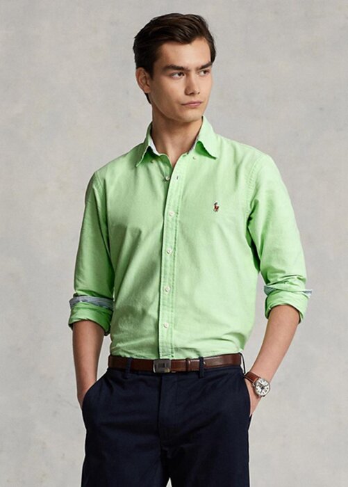 Zelené pánské košile Oxford Slim Fit Ralph Lauren Zelené pánské košile Oxford Slim Fit Ralph Lauren