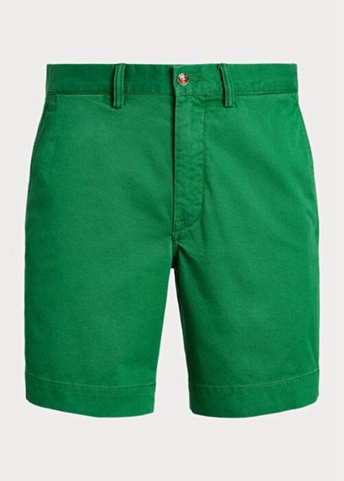 Zelené pánské šortky Ralph Lauren Stretch Straight Fit Chino Zelené pánské šortky Ralph Lauren Stretch Straight Fit Chino