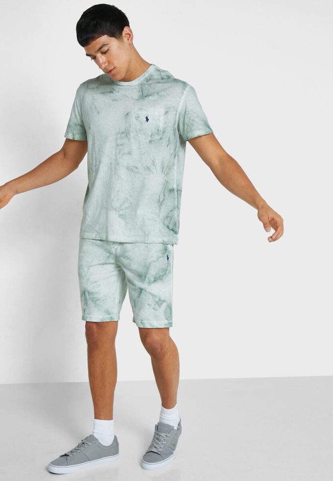 Zelené pánské šortky s potiskem Ralph Lauren Zelené pánské šortky s potiskem Ralph Lauren