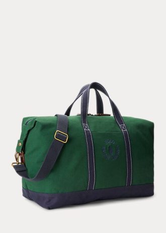 Zelené pánské plátěné tašky Ralph Lauren s vyšívaným logem