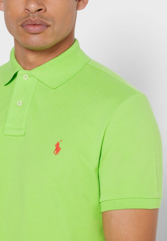Zelené pánské polokošile Ralph Lauren Basic Mesh
