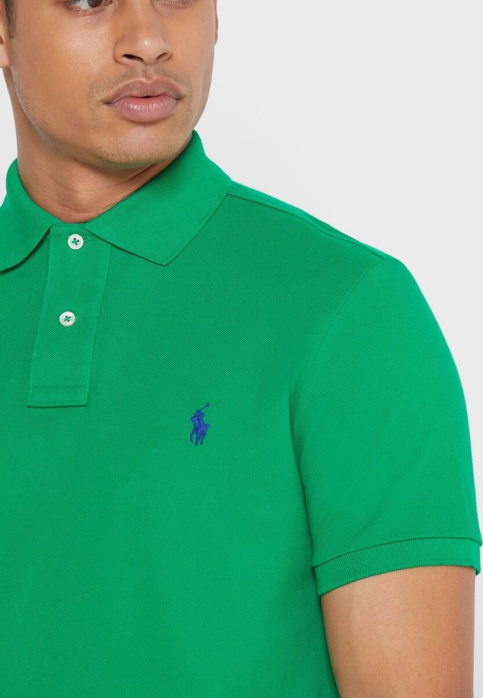 Zelené pánské polokošile Ralph Lauren Basic Mesh