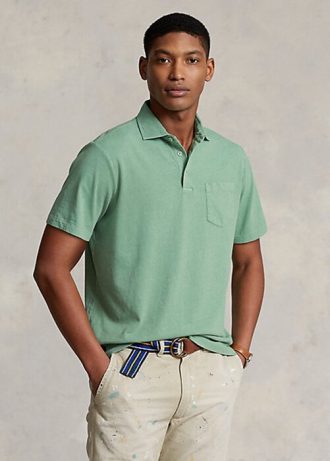 Zelené pánské polokošile Ralph Lauren Classic Fit Bavlna-Lan
