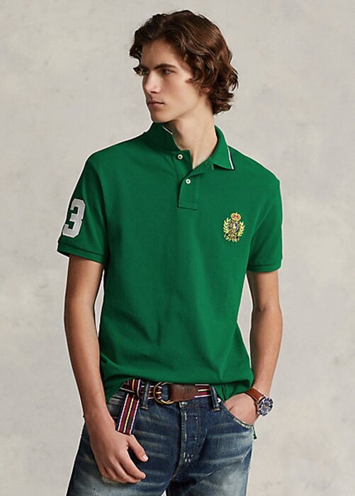 Zelené pánské polokošile Ralph Lauren Classic Fit Polo Crest Mesh Zelené pánské polokošile Ralph Lauren Classic Fit Polo Crest Mesh
