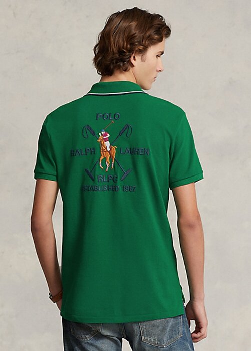 Zelené pánské polokošile Ralph Lauren Classic Fit Polo Crest Mesh Zelené pánské polokošile Ralph Lauren Classic Fit Polo Crest Mesh