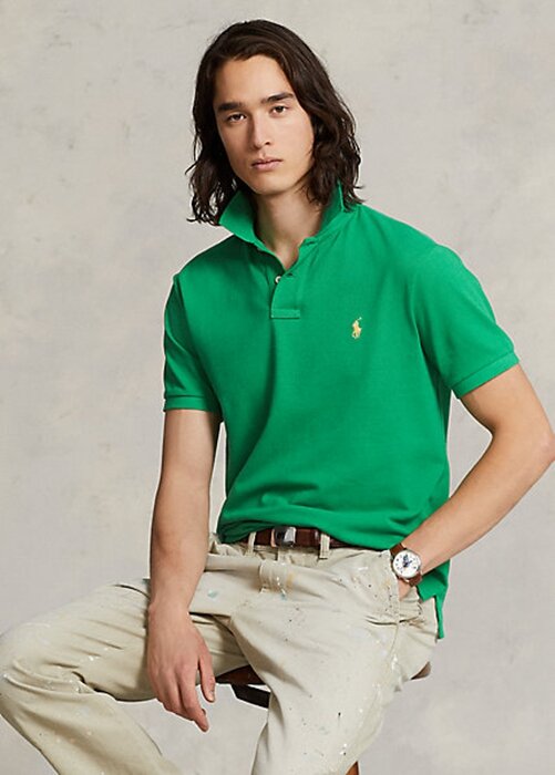 Zelené pánské polokošile Ralph Lauren Ikonické síťované Zelené pánské polokošile Ralph Lauren Ikonické síťované