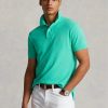 Zelené pánské polokošile Slim Fit Mesh Ralph Lauren Custom Zelené pánské polokošile Slim Fit Mesh Ralph Lauren Custom