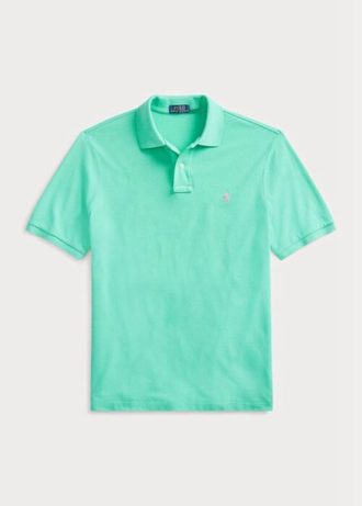 Zelené pánské polokošile Slim Fit Mesh Ralph Lauren Custom