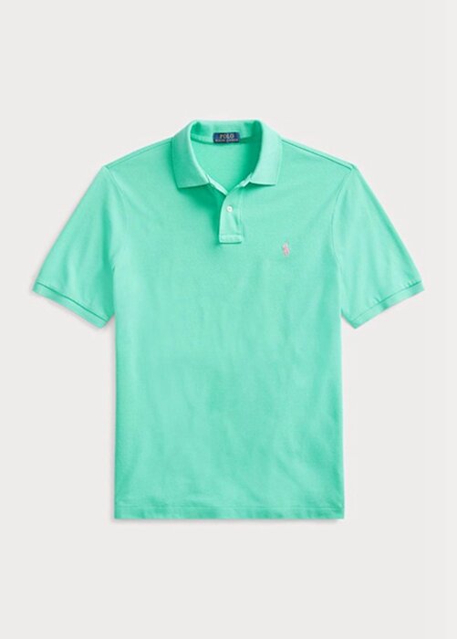 Zelené pánské polokošile Slim Fit Mesh Ralph Lauren Custom Zelené pánské polokošile Slim Fit Mesh Ralph Lauren Custom