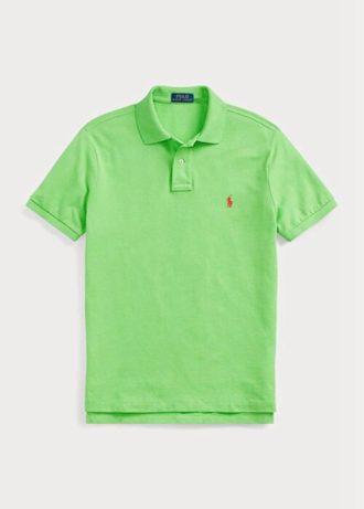 Zelené pánské polokošile Slim Fit Mesh Ralph Lauren Custom