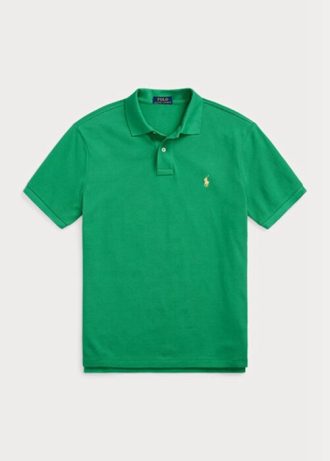 Zelené pánské polokošile Slim Fit Mesh Ralph Lauren Custom