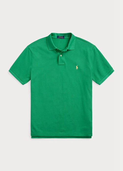 Zelené pánské polokošile Slim Fit Mesh Ralph Lauren Custom Zelené pánské polokošile Slim Fit Mesh Ralph Lauren Custom