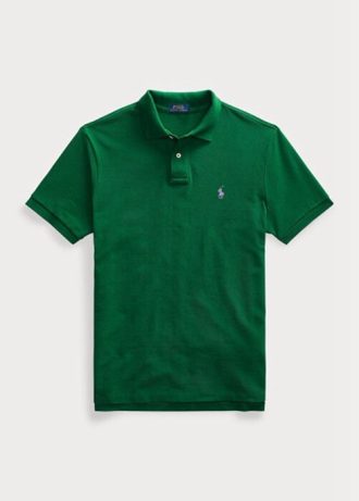 Zelené pánské polokošile Slim Fit Mesh Ralph Lauren Custom