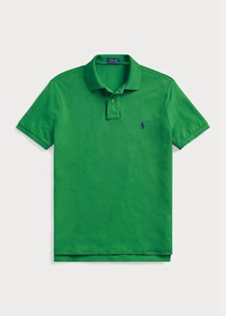 Zelené pánské polokošile Slim Fit Mesh Ralph Lauren Custom