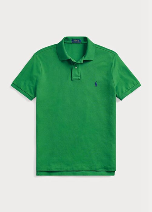 Zelené pánské polokošile Slim Fit Mesh Ralph Lauren Custom Zelené pánské polokošile Slim Fit Mesh Ralph Lauren Custom
