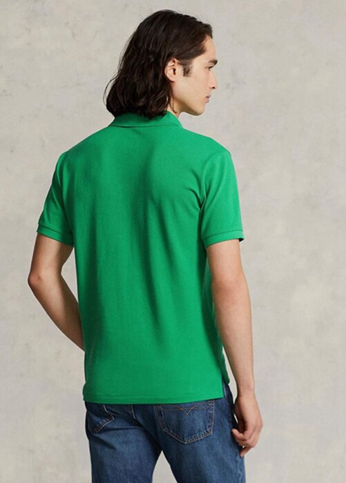 Zelené pánské polokošile Slim Fit Mesh Ralph Lauren Custom Zelené pánské polokošile Slim Fit Mesh Ralph Lauren Custom