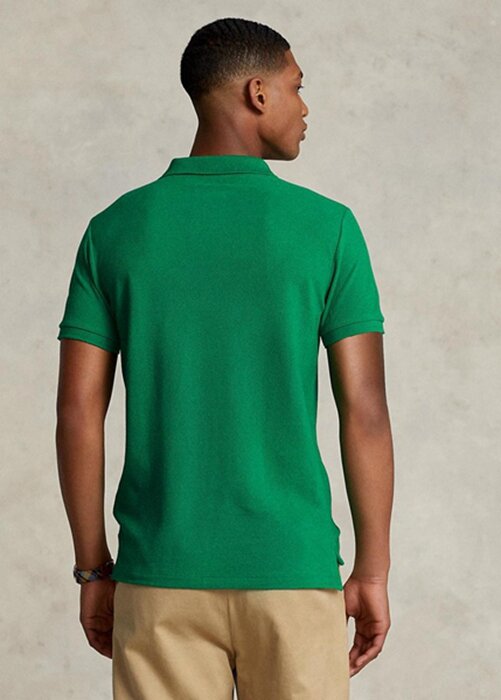 Zelené pánské polokošile Slim Fit Mesh Ralph Lauren Custom Zelené pánské polokošile Slim Fit Mesh Ralph Lauren Custom
