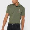 Zelené pánské polokošile Slim Fit Ralph Lauren Custom Zelené pánské polokošile Slim Fit Ralph Lauren Custom
