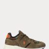 Zelené pánské Ralph Lauren Trackster 200 Suede & Tenisky Camo Twill Zelené pánské Ralph Lauren Trackster 200 Suede & Tenisky Camo Twill
