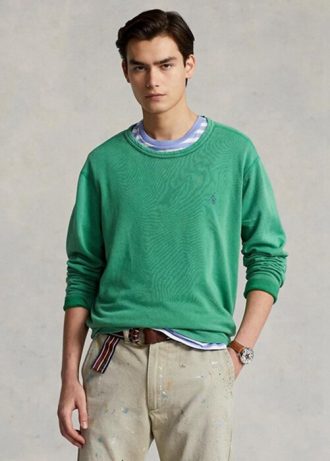 Zelená pánská Terry mikina Ralph Lauren Spa