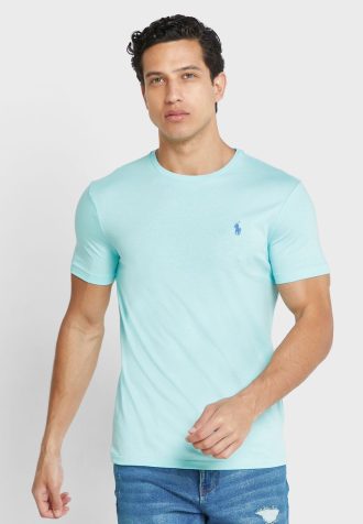Zelená pánská trička Ralph Lauren Essential Crew Neck
