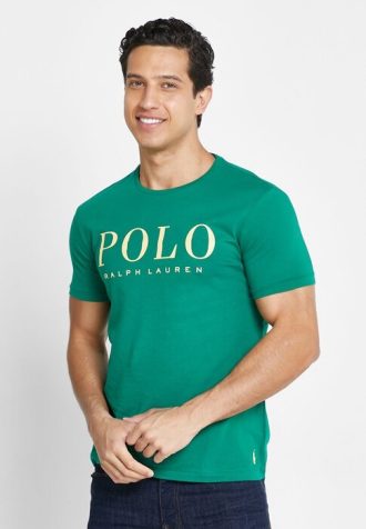 Zelená pánská trička Ralph Lauren Logo Crew Neck