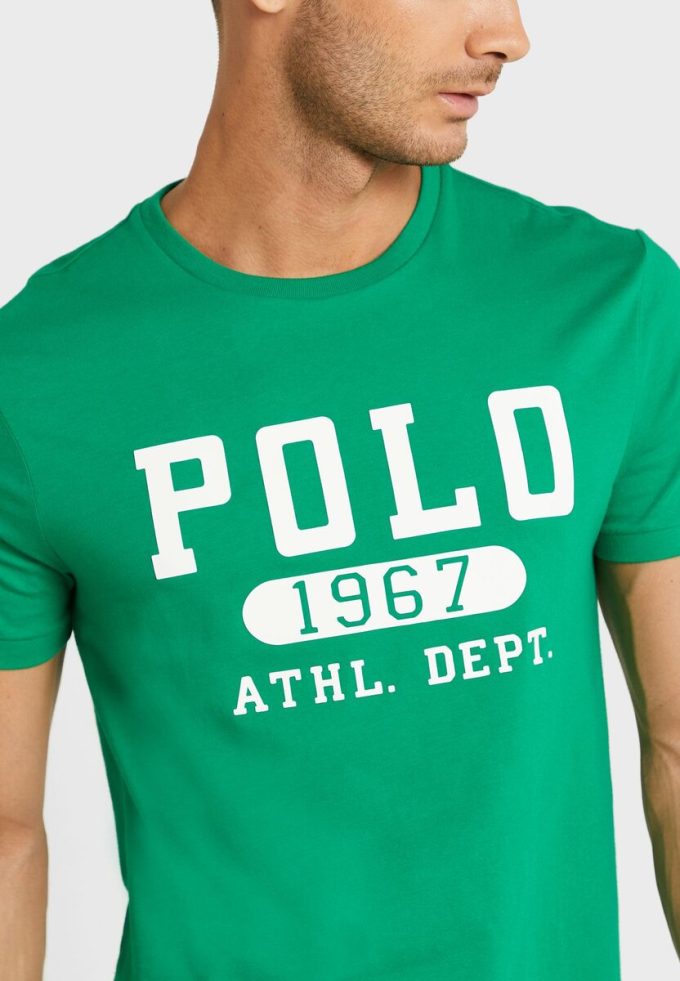 Zelená pánská trička Ralph Lauren Logo Crew Neck
