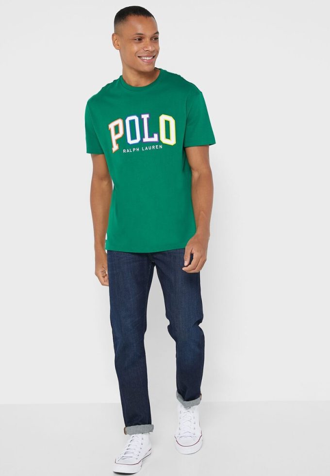 Zelená pánská trička Ralph Lauren Logo Crew Neck Zelená pánská trička Ralph Lauren Logo Crew Neck