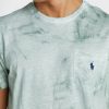 Zelená pánská trička Ralph Lauren s potiskem s výstřihem