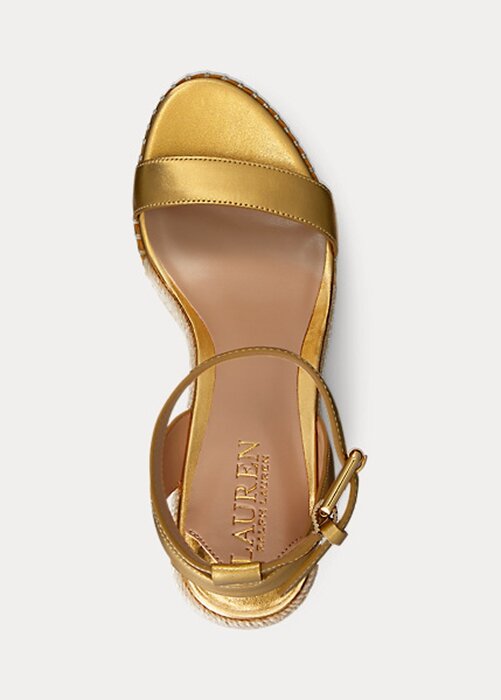 Zlatá dámská kovová espadrilka Ralph Lauren Hilarie Zlatá dámská kovová espadrilka Ralph Lauren Hilarie