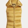 Zlatá dámská saténová prošívaná vesta Ralph Lauren
