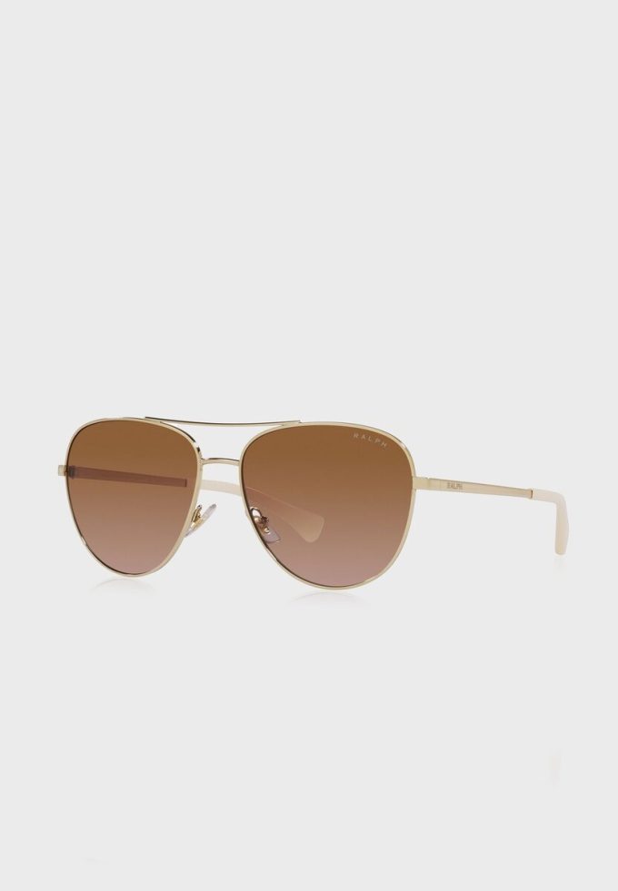 Zlaté dámské sluneční brýle Ralph Lauren 0Ra4139 Aviator