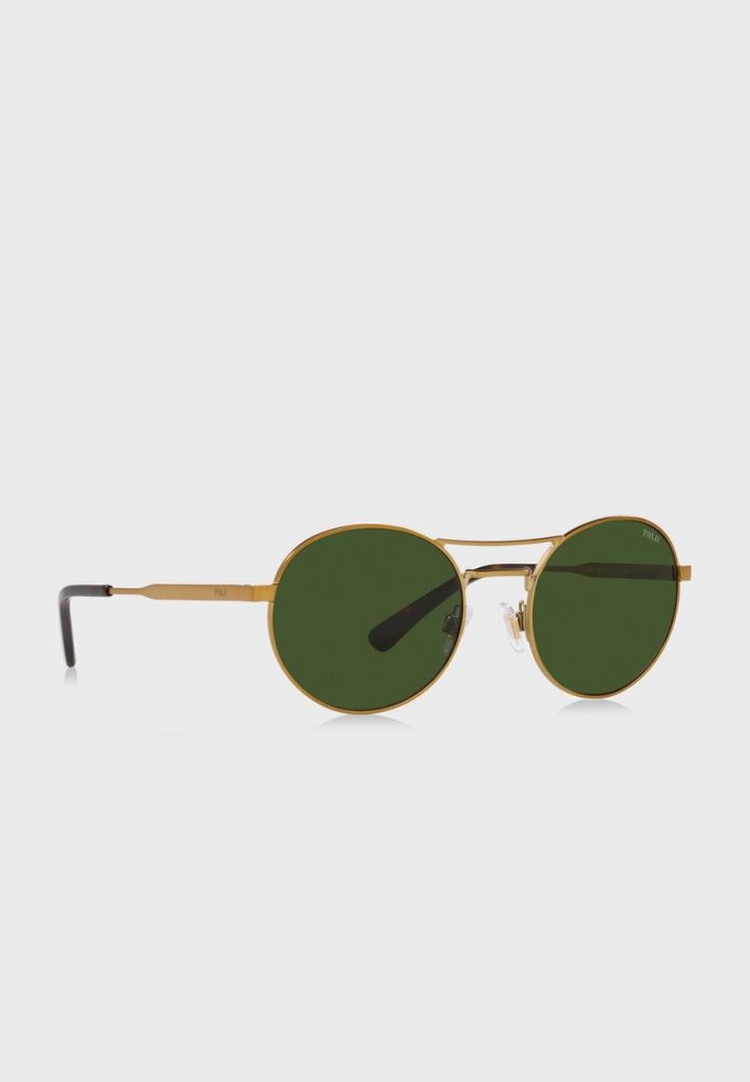 Zlaté pánské kulaté sluneční brýle Ralph Lauren 0Ph3142 Zlaté pánské kulaté sluneční brýle Ralph Lauren 0Ph3142